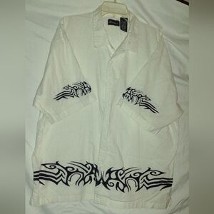 No Boundaries Lightweight White and Black Shirt Jacket